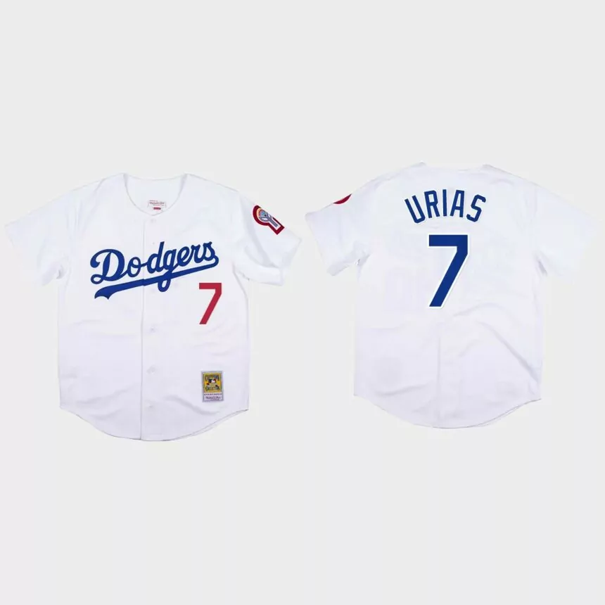 Julio Urias #7 Los Angeles Dodgers Mitchell & Ness 1981 Authentic Jersey – White