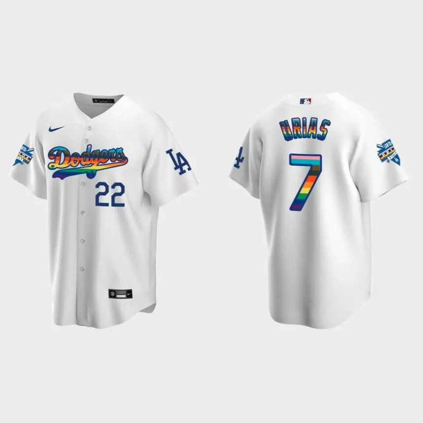 Julio Urias Los Angeles Dodgers 2022 Pride Night LGBTQ Replica Jersey – White