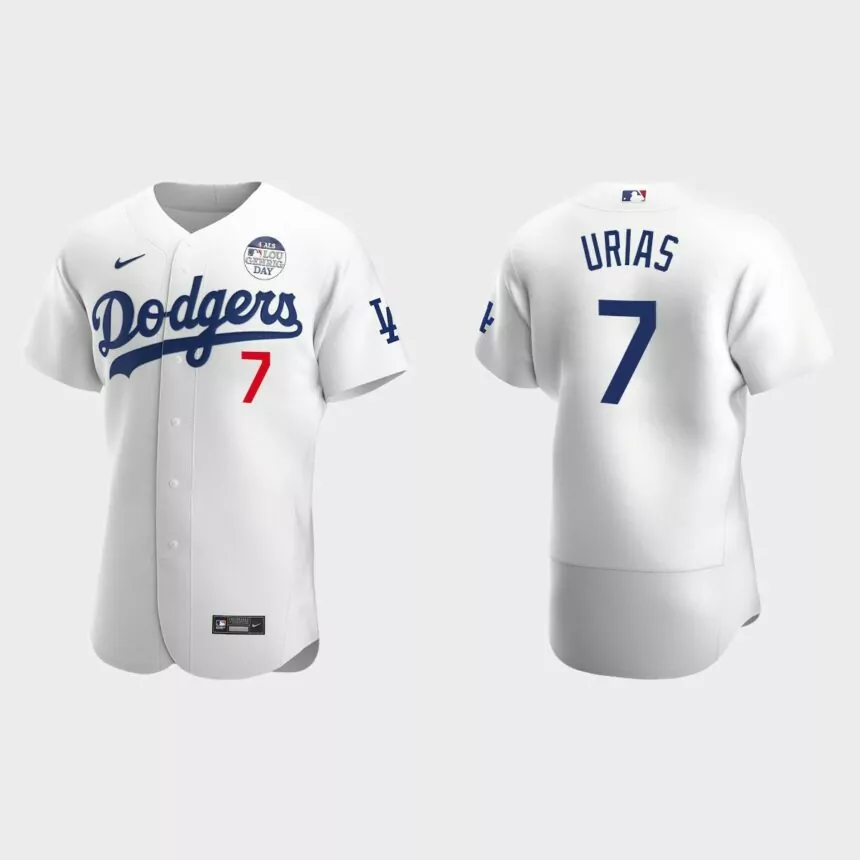 Julio Urias Los Angeles Dodgers 4 ALS Lou Gehrig Day Authentic Jersey – White