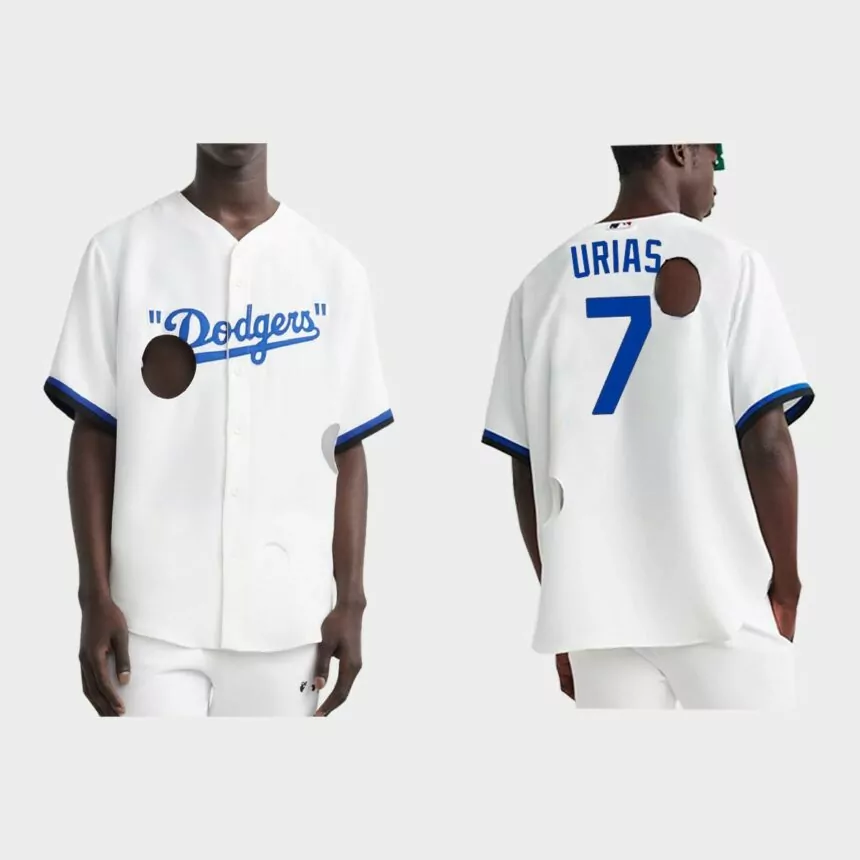 Julio Urias Los Angeles Dodgers Meteor Holes Jersey – White