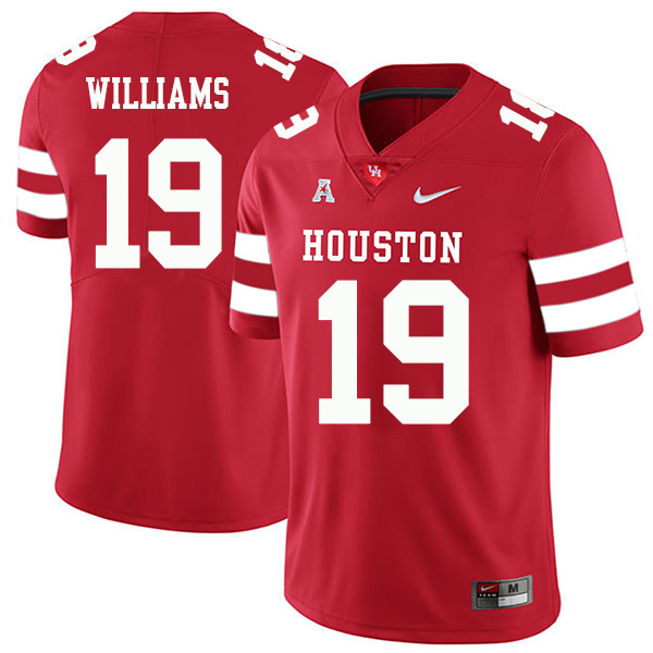 Julon Williams Houston Cougars Men's Jersey - #19 NCAA Red Stitched Authentic