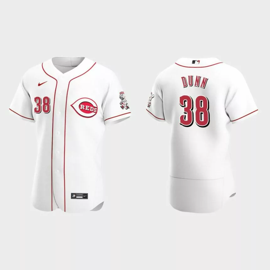 Justin Dunn Cincinnati Reds Authentic Home Jersey – White
