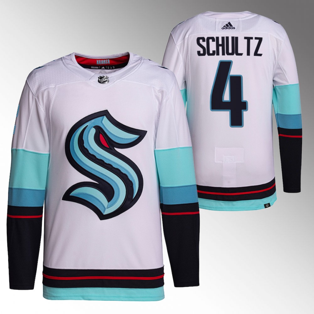Justin Schultz 2022 Seattle Kraken White Primegreen Authentic Away Jersey