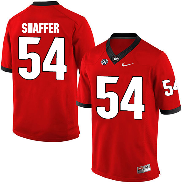 Justin Shaffer Georgia Bulldogs Men's Jersey - #54 NCAA Red Limited Home
