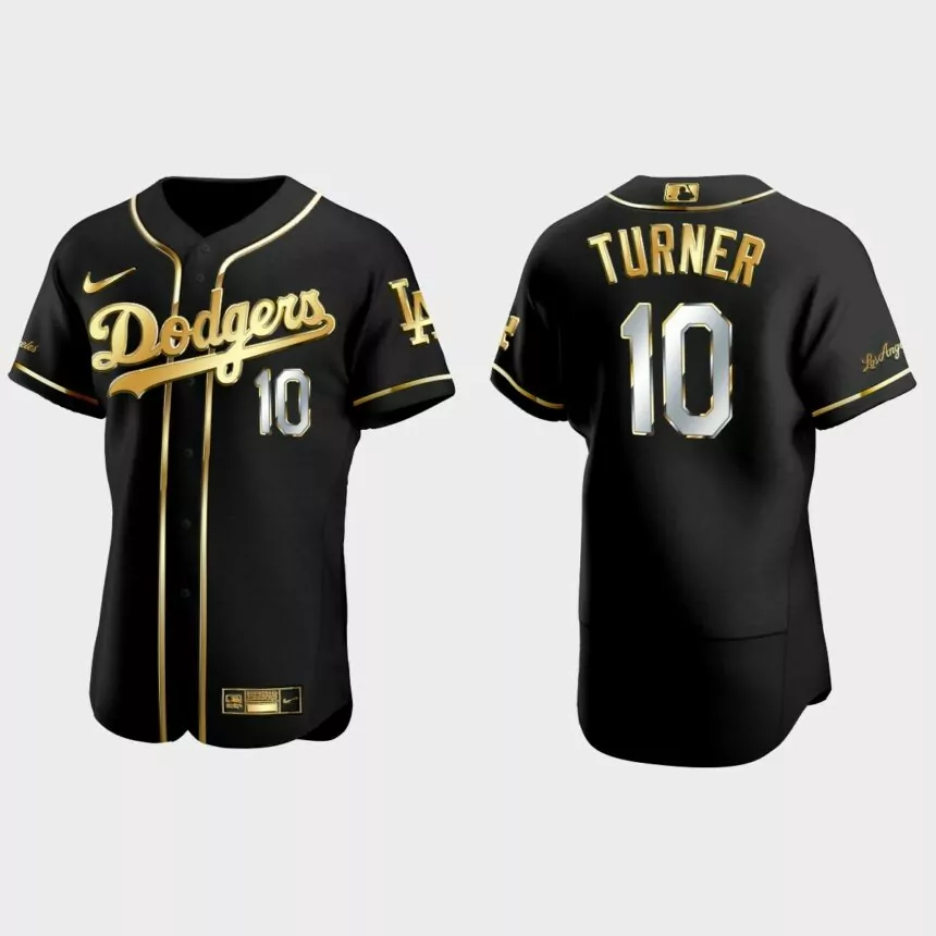 Justin Turner Los Angeles Dodgers 2021 Gold Program Golden Authentic Jersey – Black