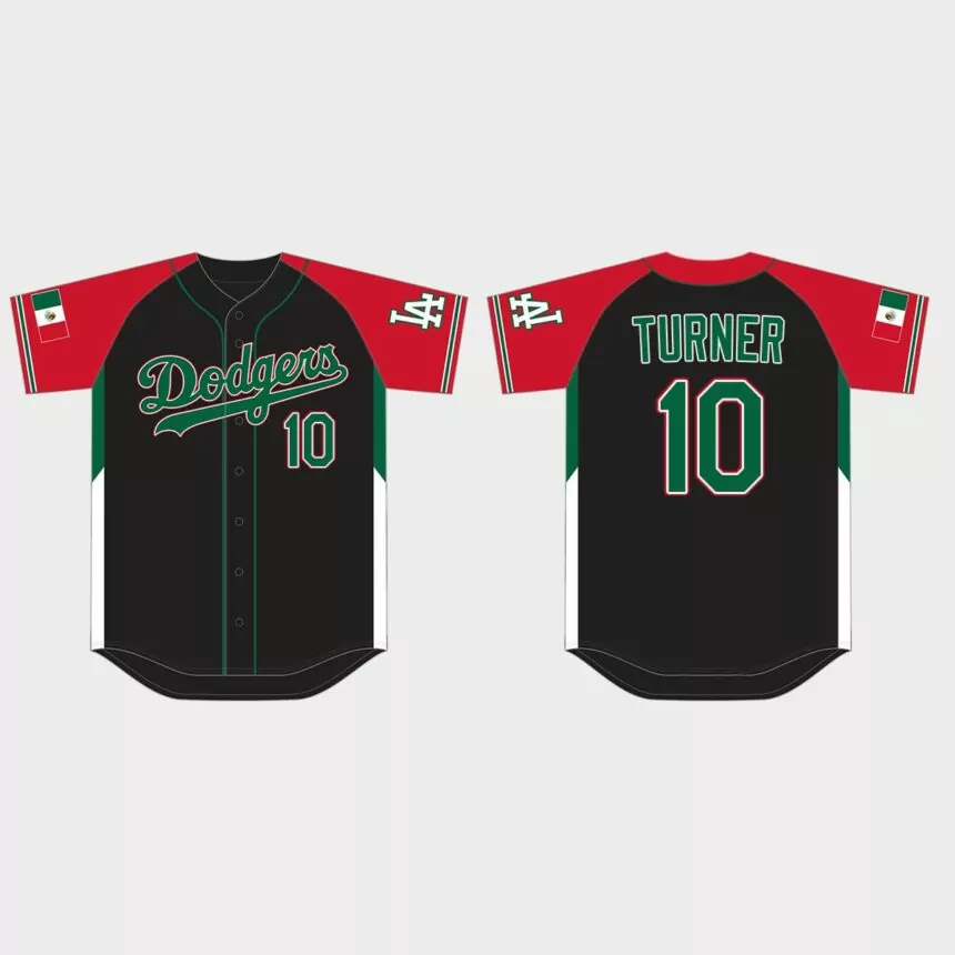 Justin Turner Los Angeles Dodgers 2021 Mexican Heritage Night Limited Jersey – Black