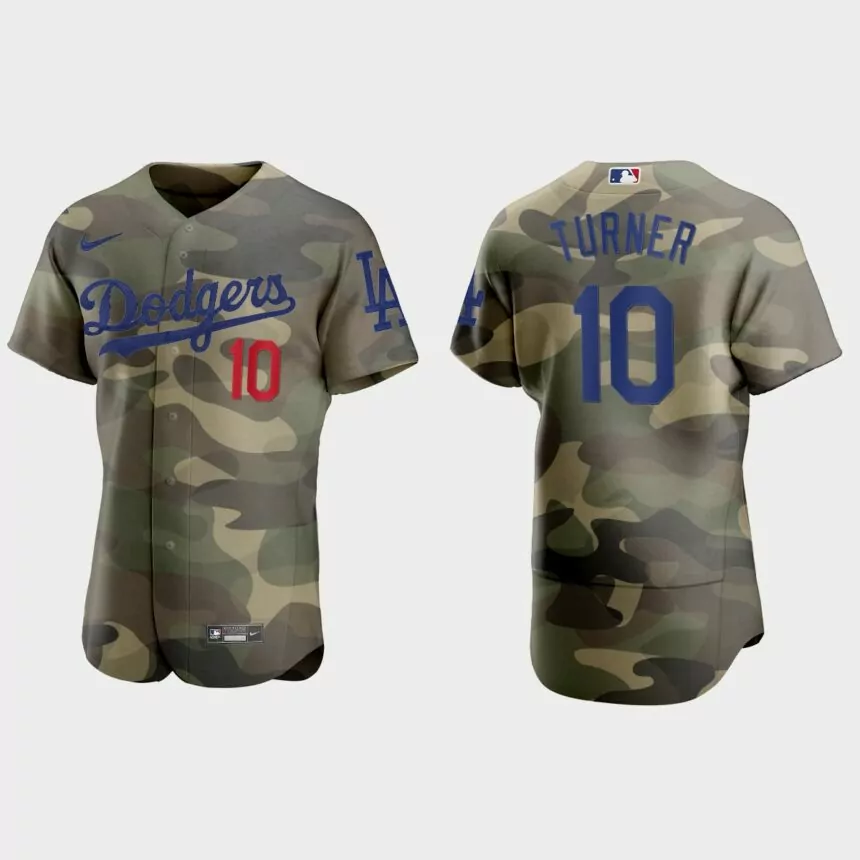 Justin Turner Los Angeles Dodgers 2021 National Armed Forces Day Authentic Jersey – Camo