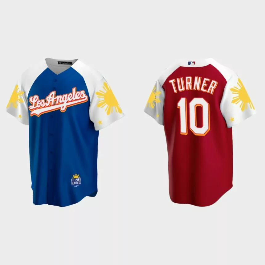 Justin Turner Los Angeles Dodgers 2022 Filipino Heritage Night Jersey – Royal Red