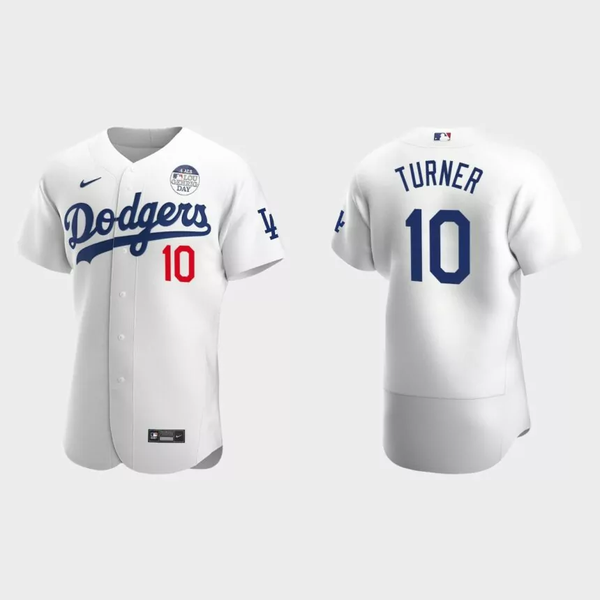 Justin Turner Los Angeles Dodgers 4 ALS Lou Gehrig Day Authentic Jersey – White