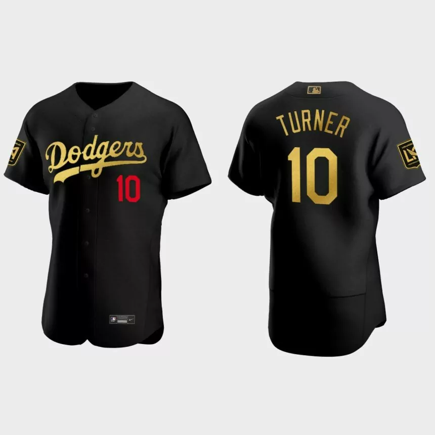 Justin Turner Los Angeles Dodgers LAFC Night Authentic Jersey – Black
