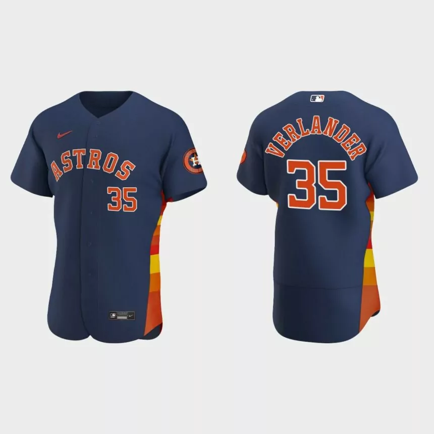 Justin Verlander #35 Houston Astros Navy Authentic 2020 Alternate Jersey