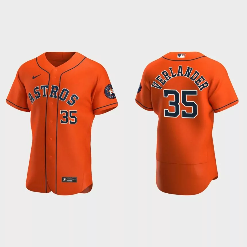 Justin Verlander #35 Houston Astros Orange Authentic 2020 Alternate Jersey