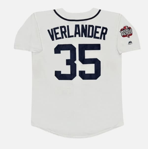 Justin Verlander 2012 Detroit Tigers World Series Home White Jersey