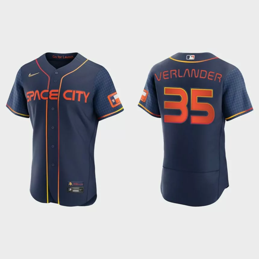Justin Verlander Houston Astros 2022 City Connect Authentic Jersey – Navy