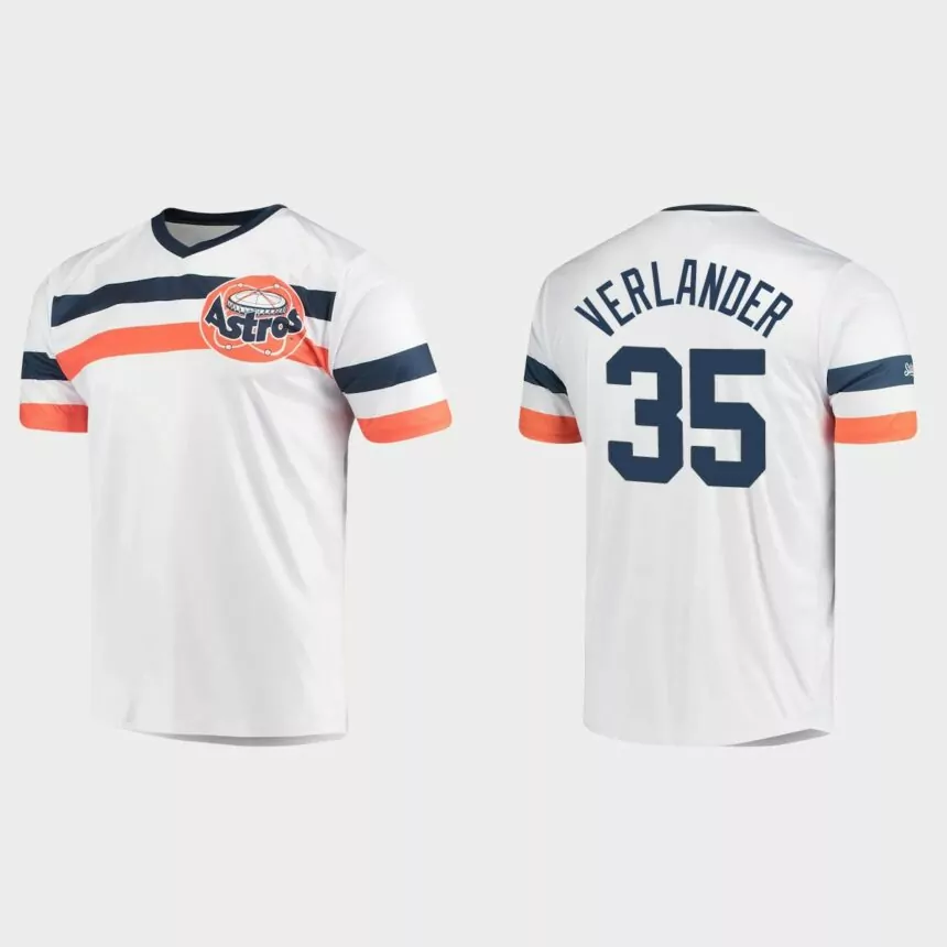 Justin Verlander Houston Astros Cooperstown Collection V-Neck Jersey – White
