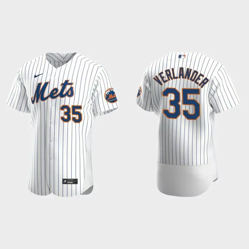 Justin Verlander New York Mets Authentic Home Jersey – White