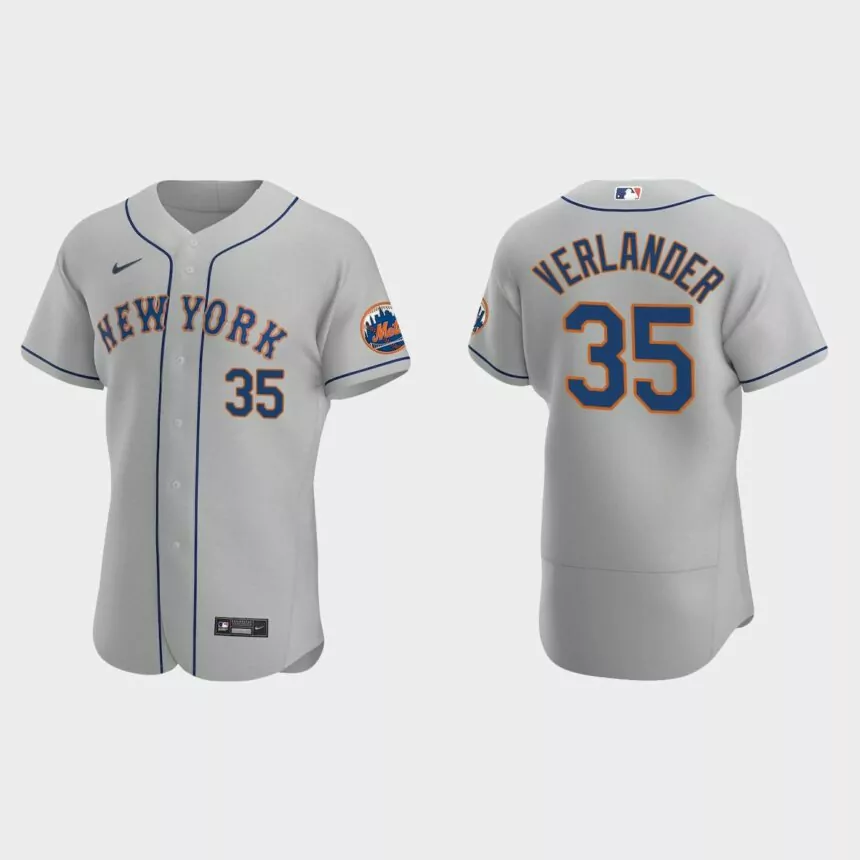 Justin Verlander New York Mets Authentic Road Jersey – Gray
