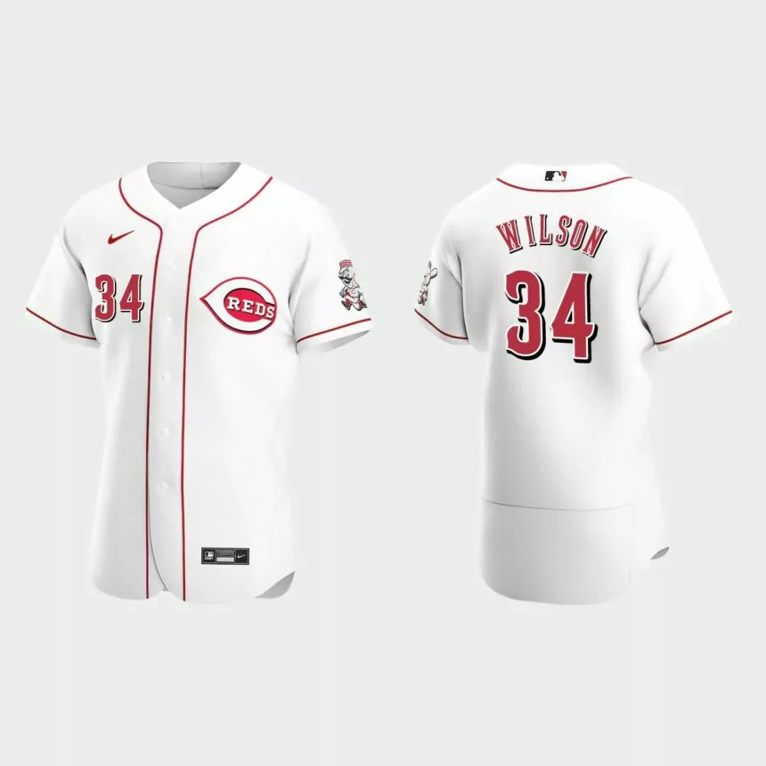 Justin Wilson Cincinnati Reds Authentic Home Jersey – White