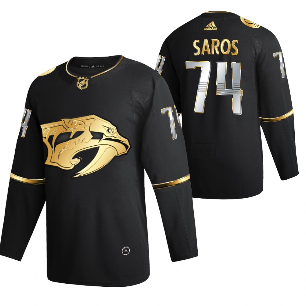 Juuse Saros Nashville Predators Black 2021 Golden Edition Jersey Limited Authentic