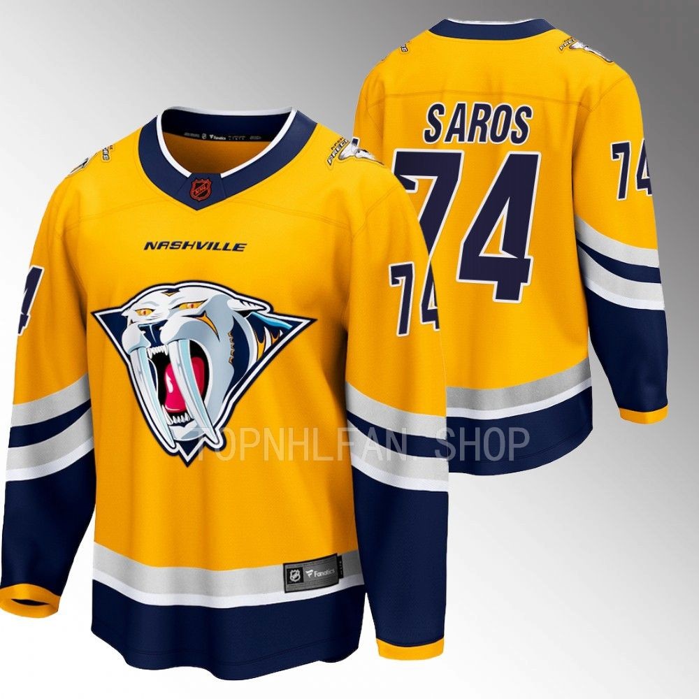 Juuse Saros Nashville Predators Jersey Special Edition 2.0 Yellow 2022 Breakaway