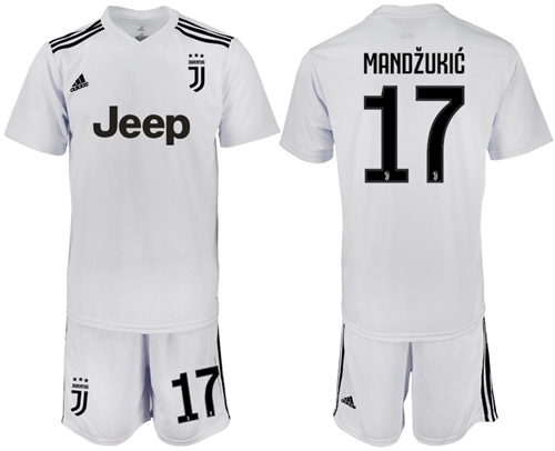 Juventus #17 Mandzukic White Soccer Club Jersey