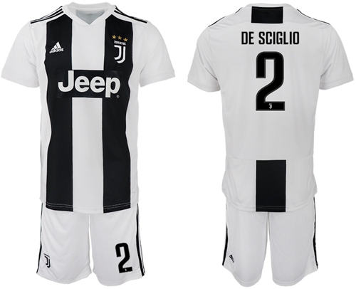 Juventus #2 De Sciglio Home Soccer Club Jersey