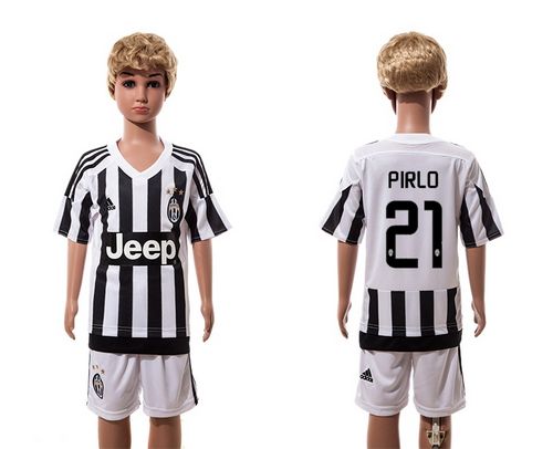 Juventus #21 Pirlo Home Kid Soccer Club Jersey