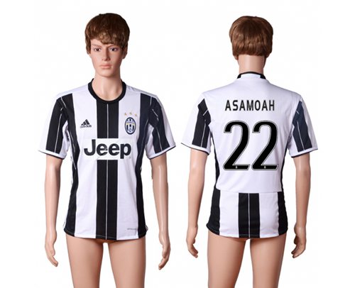 Juventus #22 Asamoah Home Soccer Club Jersey
