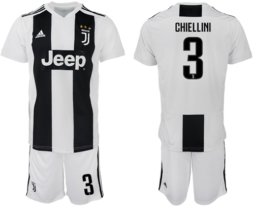 Juventus #3 Chiellini Home Soccer Club Jersey
