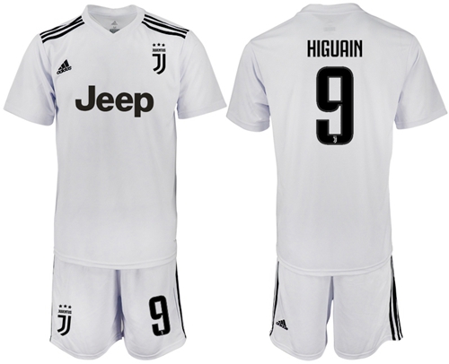 Juventus #9 Higuain White Soccer Club Jersey