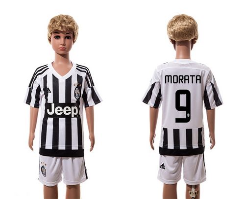Juventus #9 Morata Home Kid Soccer Club Jersey