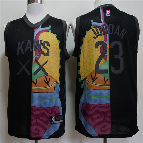 KAWS X Jordan 23 Michael Jordan Black NBA Jersey