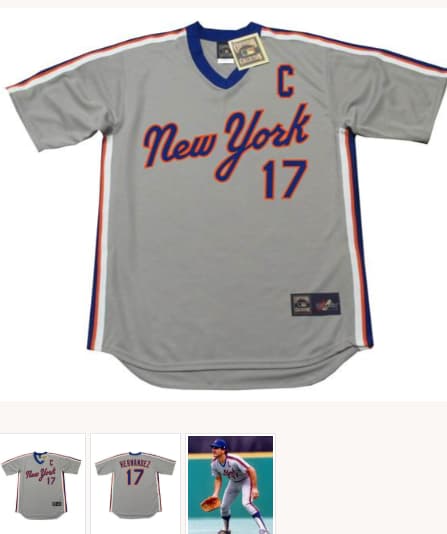 KEITH HERNANDEZ New York Mets 1987 Away Majestic Throwback Baseball Jersey