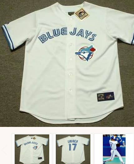 KELLY GRUBER Toronto Blue Jays 1992 Majestic Throwback Home Baseball Jersey