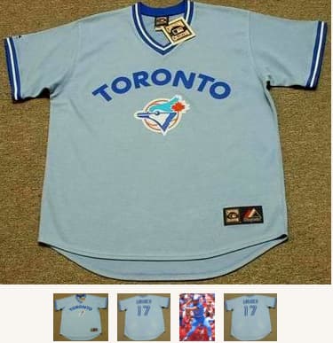 KELLY GRUBER Toronto Blue Jays Majestic Cooperstown Throwback Baseball Jersey