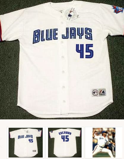 KELVIM ESCOBAR Toronto Blue Jays 1998 Majestic Throwback Home Baseball Jersey