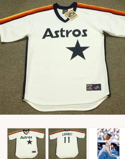 KEN CAMINITI Houston Astros 1988 Majestic Cooperstown Throwback Baseball Jersey