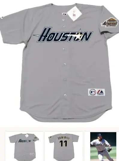 KEN CAMINITI Houston Astros 1994 Majestic Throwback Away Baseball Jersey