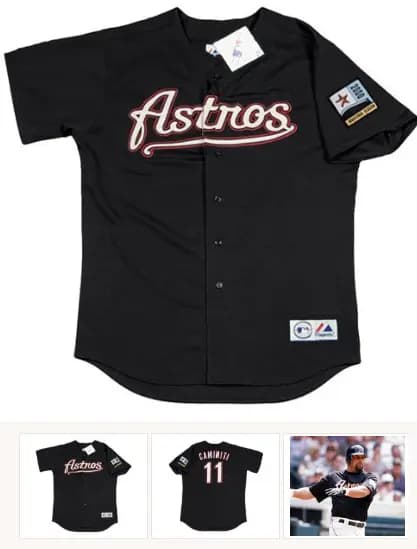 KEN CAMINITI Houston Astros 2000 Majestic Throwback Alternate Baseball Jersey