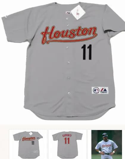 KEN CAMINITI Houston Astros 2000 Majestic Throwback Away Baseball Jersey