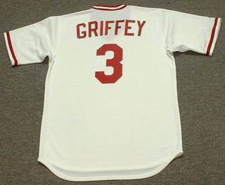 KEN GRIFFEY JR. Cincinnati Reds 1970's Home Majestic Throwback Baseball Jersey