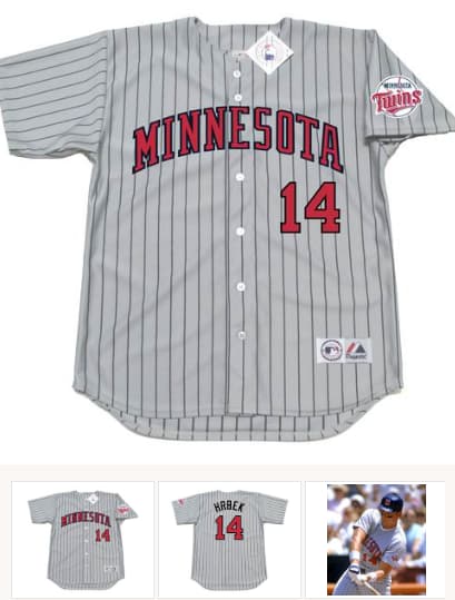 KENT HRBEK Minnesota Twins 1991 Majestic Throwback Away Baseball Jersey