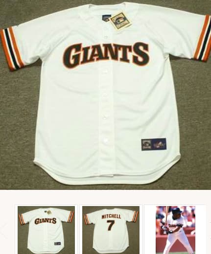 KEVIN MITCHELL San Francisco Giants 1989 Home Majestic Baseball Throwback Jersey