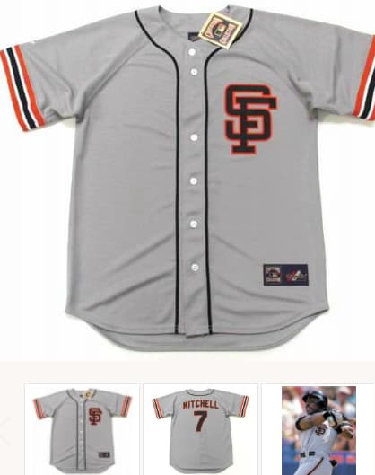 KEVIN MITCHELL San Francisco Giants 1989 Majestic Cooperstown Away Baseball Jersey