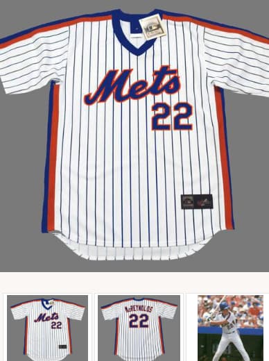 KEVIN McREYNOLDS New York Mets 1987 Majestic Cooperstown Home Baseball Jersey
