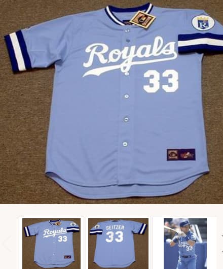 KEVIN SEITZER Kansas City Royals 1989 Majestic Cooperstown Away Baseball Jersey