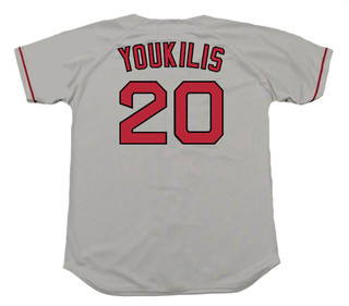 KEVIN YOUKILIS Boston Red Sox 2004 Majestic Throwback Away Baseball Jersey