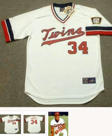KIRBY PUCKETT Minnesota Twins 1984 Home Majestic Throwback Baseball Jersey