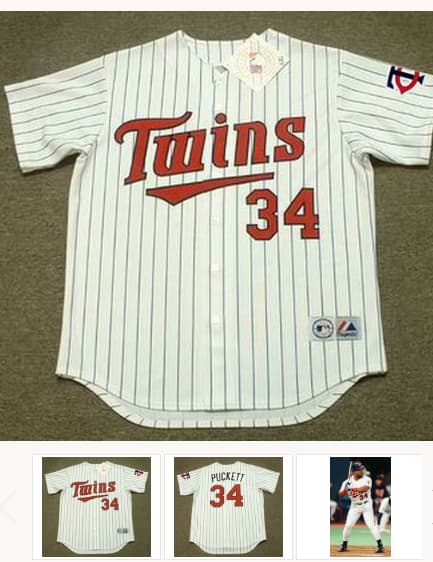 KIRBY PUCKETT Minnesota Twins 1991 Majestic Throwback Home Baseball Jersey