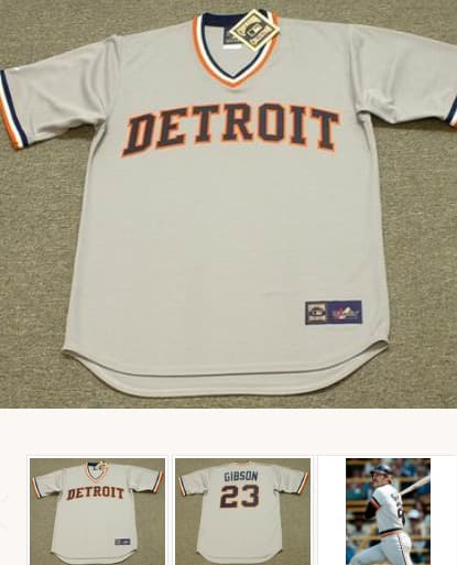 KIRK GIBSON Detroit Tigers 1984 Majestic Cooperstown Throwback Away Baseball Jersey